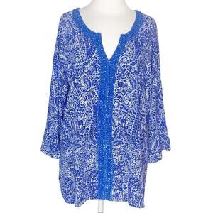 NWT Santiki paisley flutter gwendolyn tunic top